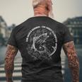 With Angler Papa Fischer Zum Fishing Geboren Zur Arbeit Gezwungen T-Shirt mit Rückendruck Geschenke für alte Männer