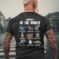 Animals Of The World Animals Names Ideas Men's T-shirt Back Print Gifts for Old Men