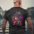 Anime Manga Cyberpunk Aesthetic Techwear Harajuku Punk T-Shirt mit Rückendruck Geschenke für alte Männer