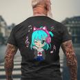 Anime Y Música Chica Para Adolescente Chibi Gráfico Anime Chica Camiseta Hombre Estampado Espalda Regalos para ancianos