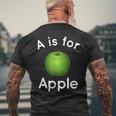 Apple Toddler A Is For Apple Apple Picking Orchard Men's T-shirt Back Print Gifts for Old Men