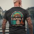 April 1984 Birthday Awesome Since April 1984 Men's T-shirt Back Print Gifts for Old Men