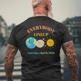 April 8 2024 Earth Moon Sun Cute Men's T-shirt Back Print Gifts for Old Men