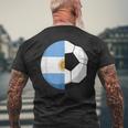 Argentinien Flagge Fußball Kinder Fußball Papa Sport T-Shirt mit Rückendruck Geschenke für alte Männer