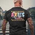 Aries Vibes Zodiac March April Birthday Astrology Groovy Men's T-shirt Back Print Gifts for Old Men