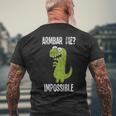 Armbar Me Impossible Trex Dinosaur Vintage Jiu Jitsu Men's T-shirt Back Print Gifts for Old Men