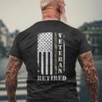 Army Veteran Retired American Flag Camo Proud Army Veteran Mens Back Print T-shirt Gifts for Old Men