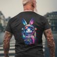 Astronaut Bunny Easter Day Rabbit Usa Outer Space Men's T-shirt Back Print Gifts for Old Men