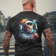 Astronaut Cat Or Space Cat On Galaxy Cat Lover Men's T-shirt Back Print Gifts for Old Men