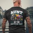 Aunt Of The Birthday Boy Monster Truck Birthday Party Men's T-shirt Back Print Gifts for Old Men