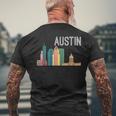 Austin Texas Skyline Souvenir Retro Austin Tx Men's T-shirt Back Print Gifts for Old Men