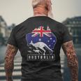 Australia Flag Zoo Animal Kangaroo T-Shirt mit Rückendruck Geschenke für alte Männer