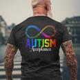 Autism Awareness Acceptance Infinity Symbol Women Men's T-shirt Back Print Gifts for Old Men