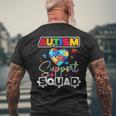 Autism Awareness Autism Squad Support Team Colorful Puzzle Men's T-shirt Back Print Gifts for Old Men