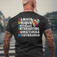 Autism Awareness Support Saying With Puzzle Pieces Men's T-shirt Back Print Gifts for Old Men
