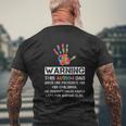 Autism Awareness Warning This Autism Dad Mens Back Print T-shirt Gifts for Old Men