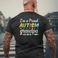 Autism Grandpa Awareness For I'm A Proud Grandfather Warrior Mens Back Print T-shirt Gifts for Old Men