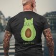 Avocato Cute Cat Avocado Vegan And Cat Owner Kitten Men's T-shirt Back Print Gifts for Old Men