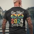 Aw Ship It's A 2024 Family Trip Family Cruise Vintage Men's T-shirt Back Print Gifts for Old Men