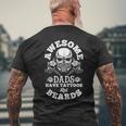 Awesome Dads Have Tattoos And Beards For Dad Men's T-shirt Back Print Gifts for Old Men