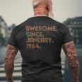 Awesome Since January 1964 Vintage 60Th Birthday Men's T-shirt Back Print Gifts for Old Men