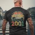 Awesome Since June 2001 Vintage 23Rd Birthday Men Men's T-shirt Back Print Gifts for Old Men