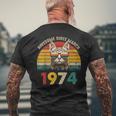 Awesome Since March 1974 Vintage Cat 50Th Birthday Men's T-shirt Back Print Gifts for Old Men