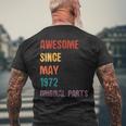 Awesome Since May 1972 Taurus And Gemini Zodiac Men's T-shirt Back Print Gifts for Old Men