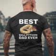 Ball Python Dad Beard Mustache Pet Snake Mens Back Print T-shirt Gifts for Old Men
