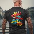 Bang Boom Pow Wham Comic Bubbles Men's T-shirt Back Print Gifts for Old Men