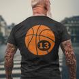 Basketball Player Jersey Number 13 Thirn Graphic Men's T-shirt Back Print Gifts for Old Men