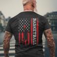 Basketball Usa American Flag Sports Lover Athlete Men's T-shirt Back Print Gifts for Old Men