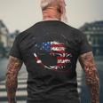 Bass Fishing Fish American Flag Patriotic Fourth Of July Men's T-shirt Back Print Gifts for Old Men