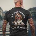 Basset Hound Dog Breed I've Got Friends In Low Places Men's T-shirt Back Print Gifts for Old Men