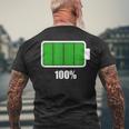Battery 100 Battery Fully Charged Battery Full Men's T-shirt Back Print Gifts for Old Men