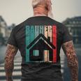 Bauherr Hausbau Eigenheim Vintage Slogan Immobilie T-Shirt mit Rückendruck Geschenke für alte Männer