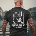 Beagle Mom Cool Vintage Retro Proud American Men's T-shirt Back Print Gifts for Old Men