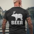 Bear Deer Beer Drinking Hunting Camping Dad Uncle Mens Back Print T-shirt Gifts for Old Men