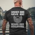 Beard Ride Priceless Mens Back Print T-shirt Gifts for Old Men
