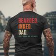 Bearded Inked Dad Like Normal Dad Grandparents Day Mens Back Print T-shirt Gifts for Old Men