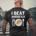 I Beat Survived Anorexia Awareness Men's T-shirt Back Print Gifts for Old Men
