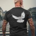 Beautiful Flying Peaceful White Dove Photo Silhouette Men's T-shirt Back Print Gifts for Old Men