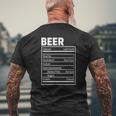 Beer Nutritional Ingredients Thanksgiving For Dad Mens Back Print T-shirt Gifts for Old Men