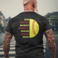 Behind Every Player Is A Father Softball Dad Softball Mens Back Print T-shirt Gifts for Old Men