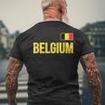 Belgium Belgian Flag Belgie Souvenir Love Men's T-shirt Back Print Gifts for Old Men