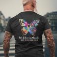 We Believe In Miracles Fight In All Color Support The Cancer Men's T-shirt Back Print Gifts for Old Men