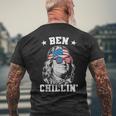 Ben Chillin 4Th Of July Ben Franklin American Flag Men's T-shirt Back Print Gifts for Old Men