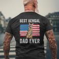 Bengal Dad American Flag Bengal Cat Lover Owner Kitty Kitten Mens Back Print T-shirt Gifts for Old Men