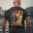 Berger Malinois Belgian Malinois Avec Drapeau Grunge T-shirt imprimé au dos Cadeaux pour les vieillards
