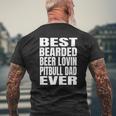 Best Bearded Beer Lovin Pitbull Dog Dad Ever Mens Back Print T-shirt Gifts for Old Men